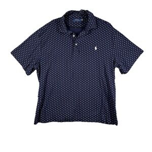 Polo Ralph Lauren Shirt Mens 1XB Blue All Over Print Pony‎